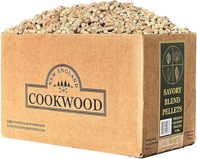 Gourmet BBQ Pellets: Savory Hardwood Blend - 12lbs. ~535cuin Premium 100% Hardwood Pellets for Grills, Smokers and Ooni, Solo, Bertello Pizza Ovens