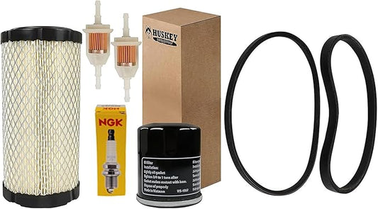 Huskey Golf Cart Tune Up Kit for Club Car Precedent 2004-Up W/ FE350 Kawasaki Motor, Includes Air Filter, Oil Filter, NGK Spark Plug, 2X Fuel Filters, Clutch Drive & Starter Generator Belt (Selective)
