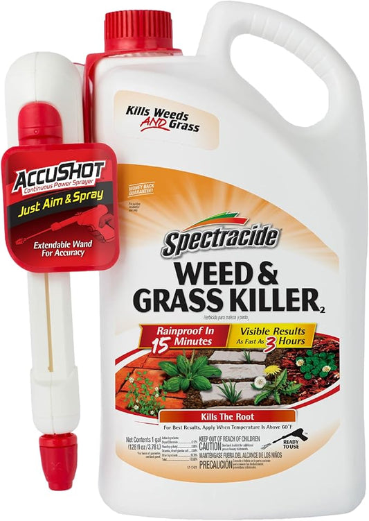 Spectracide Weed And Grass Killer 1 Gallon, With AccuShot Continuous Power Sprayer, 4 Pack