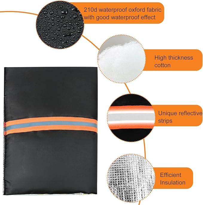 2Pcs Outdoor Faucet Covers for Winter Freeze Protection, Reusable Insulated Hose Bib Cover with Reflect Strip Waterproof Freeze Miser Water Faucet Insulation Socks Wrap for Outside Garden Spigot Pipe