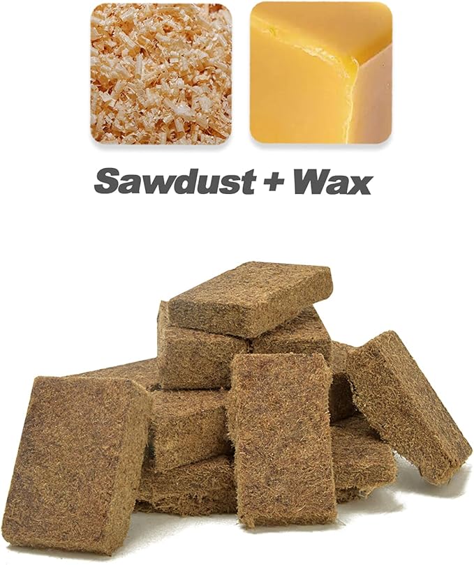 Stanbroil 144 pcs Fire Starters, Natural Charcoal Squares Fire Starters Super Fast Lighting Perfect for Barbecue Grills, Smokers, Wood Stove, Campfires and Outdoor Fireplaces