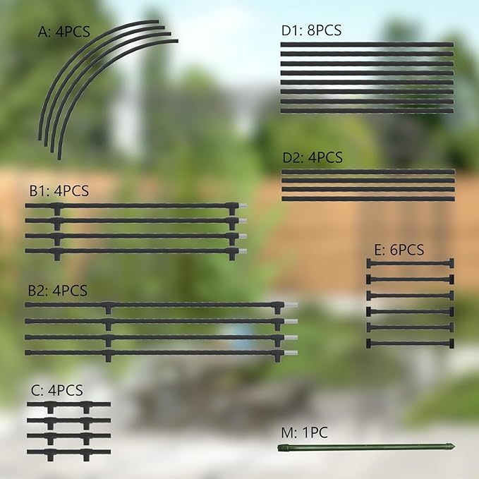 Metal Garden Arch - Length: 98.5in, Wide: 15.8in Garden Arches Trellis for Climbing Plants Outdoor - Garden Arch for Lawn, Party, Ceremony Wedding Decoration (Black)