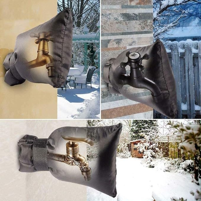 16Pack Outdoor Faucet Covers for Winter - 6.1"W x 8.3"H Outside Hose Bib Spigot Covers Protector Socks for Winter Freeze Protection Insulation Reusable Waterproof Insulated backflow Cover,Black