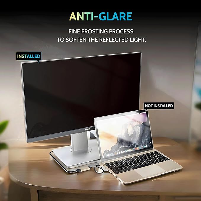 [2-Pack] 19 Inch Privacy Screen for Computer Monitor 5:4 Aspect Ratio, Eye Protection Anti Blue Light Glare Shield, 19inch Removable Black Blackout Anti Spy Desktop Security Private Filter