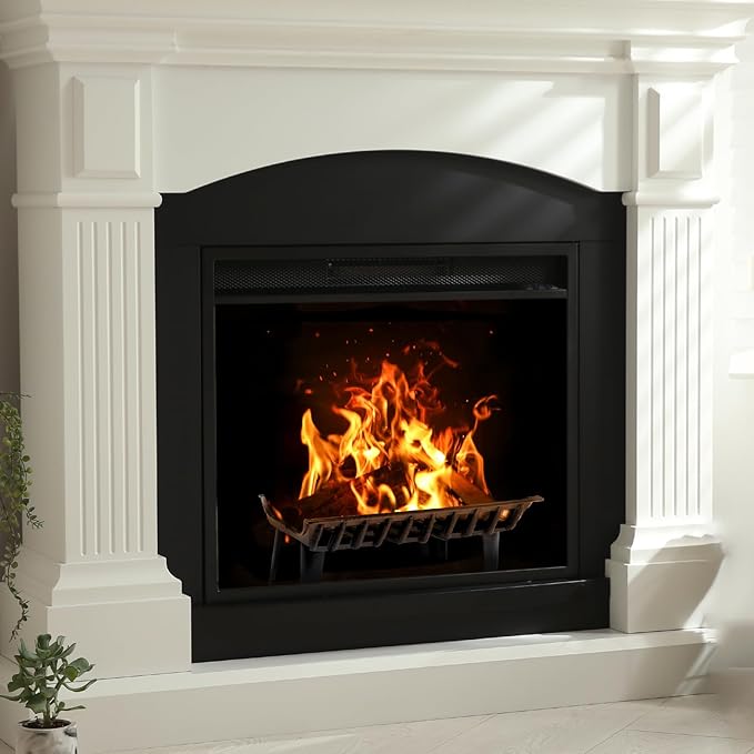 DOEWORKS 18 inch Fireplace Grate Cast Iron Fire Place Grates Heavy Duty Wood Stove Chimney Burning Rack Holder