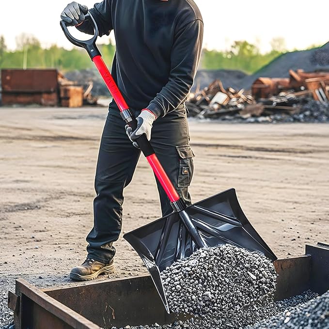 PLEXON Snow Shovel for Driveway, Snow Shovel for Car, Lightweight for Snow Removal, Home Garage, 47" Ergonomic, Plastic with D-Grip Handle