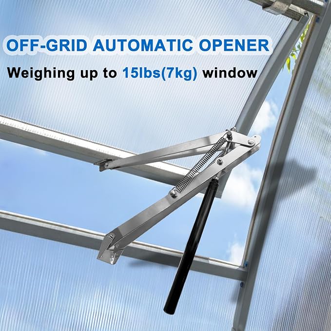 2 Pack Greenhouse Automatic Window Opener Kit - Roof Vent Auto Opener Solar Heat Sensitive Agricutural Lift Up to 15lbs Dual Spring Opener for Ventilation