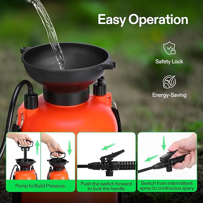 VIVOSUN Pump Sprayer 2 Gallon, Pressurized Lawn & Garden Water Spray Bottle with Adjustable Shoulder Strap, Pressure Relief Valve, for Spraying Plants, Garden Watering and Cleaning