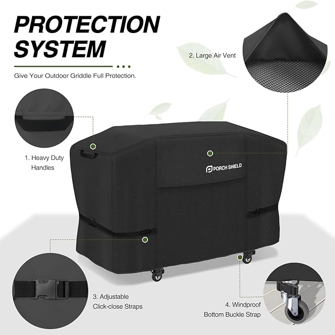 Porch Shield 28 inch Griddle Cover for Blackstone, Waterproof and Fade Resistant 600D Gas Grill Cover Fits for Blackstone 28" Griddle Cooking Station and Most 2 Burner Flap Top Grill