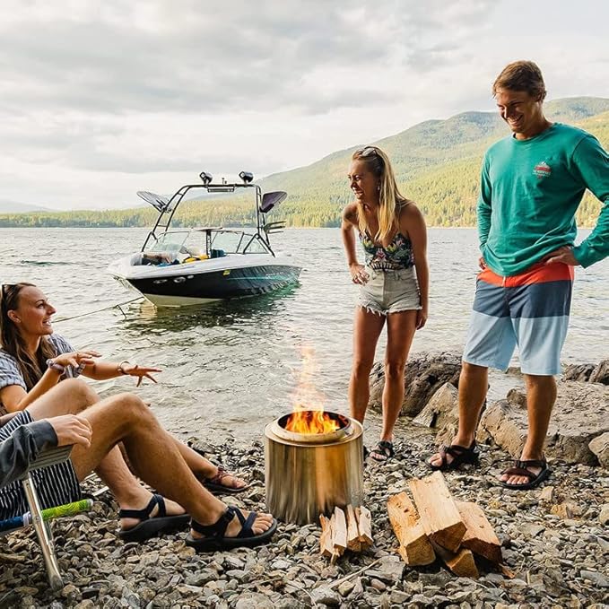 Solo Stove Ranger with Stand Fire Pit Kit - Portable 15 inch Wood Burning Low Smoke Portable Firepit | Perfect for Tailgating RV | Made from Durable Stainless Steel