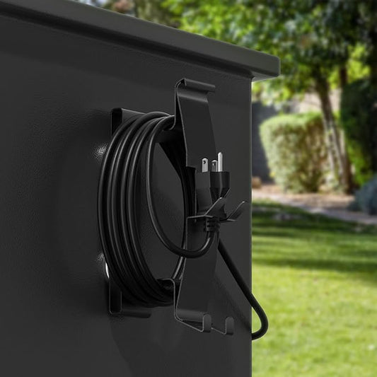 All-Metal Magnetic Power Cord Organizer with Strong Magnet, Coinicxcel Cable Holder for Most Wood Pellet Grill Smoker with Open Plug Slot & Hook, Suit for Traeger Grill Accessories, BBQ Accessories