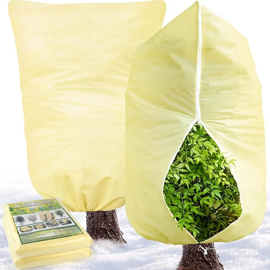 2 Packs Plant Covers for Winter 200x240cm, Shrub Covers for Winter, Plant Cover Freeze Protection, Cold Frost Protection Cover with Zipper Drawstring(80gsm)