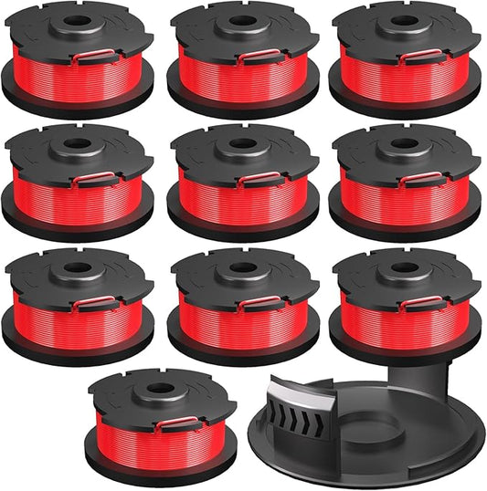 String Trimmer 4M 0.065" Line Spare Spool, Applicable to WEG21A，WEG21T，WEG21C (12 spools + 1 Cover)