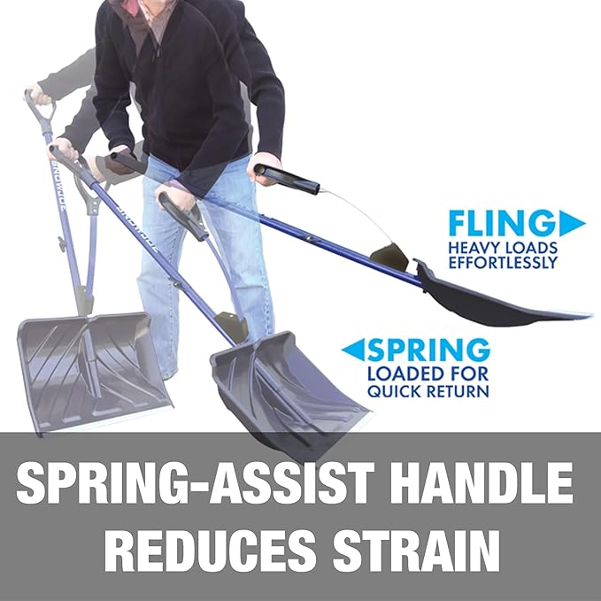 Snow Joe 20-Inch Snow Shovel with Assist Handle, Heavy Duty Shovels, Shovelution, Blue, SJ-SHLV20