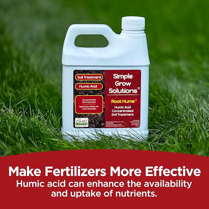 Raw Organic Soil Conditioner- Root Hume- Simple Grow Solutions- Natural Plant & Lawn Treatment- Nutrient Food Enhancer- Concentrated Liquid Humic - Grass, Tomatoes, Citrus, Flowers, Vegetables