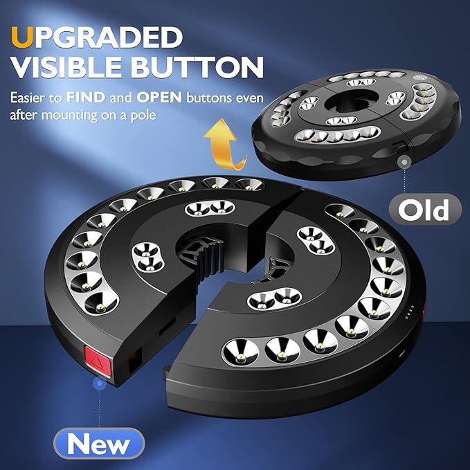 2packs Eletorot Patio Umbrella Lights-Rechargeable Outdoor Lights for Patio, Patio Table Light 28 LED 3 Lighting Modes, Pool Accessories and Backyard Decor