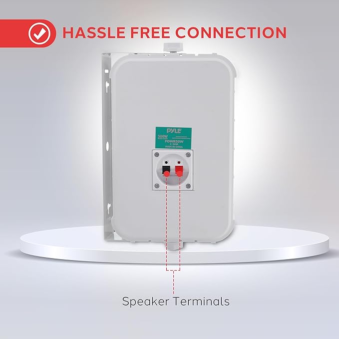 Pyle 2 Way Speaker System Pair - 500W Peak Power 16.51cm Passive Weatherproof Wall / Ceiling Mounted - Heavy Duty Universal Mount - Use for Pool, Patio, Indoor, Outdoor (White)