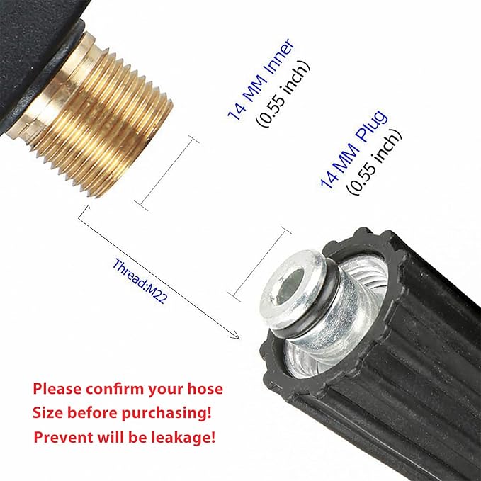 Sooprinse Short Pressure Washer Gun With Foam Cannon, High Pressure Snow Foam Lance, 1/4 Inch Quick Connector, Power Washer Blaster, Car Wash Mitt, 3000 PSI, 1 Liter