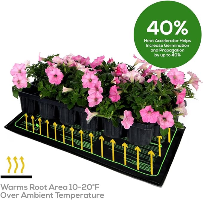 MET Certified 2 Pack Seedling Heat Mat, Seedfactor Waterproof Durable Germination Station Heat Mat, Warm Hydroponic Heating Pad for Indoor Home Gardening Seed Starter(10" X 20")