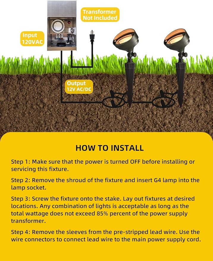COLOER Die-cast Brass Landscape Flood Light Outdoor,9-17 Volt Low Voltage Wall Wash Lighting,Outdoor LED Floodlight Fixture for Illuminating Signs, Walls and Plant Material(501B,1-Pack Without Bulb)
