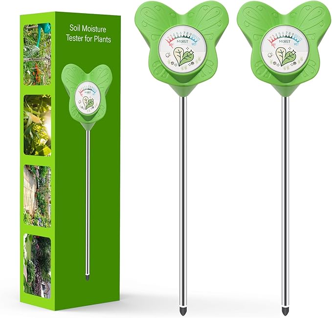 UNIWA Soil Moisture Meter, Plant Water Meter for House Plants and Indoor Potted Plants, Soil Moisture Monitor for Garden, Farm, and Lawn Plant Care, No Battery Needed- 2pack