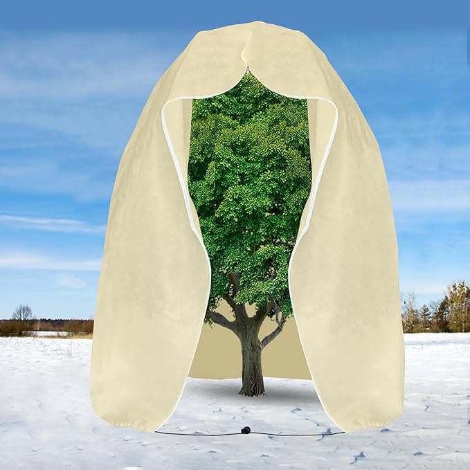 2 Pack 94" x 79" Large Plant Covers Freeze Protection- Reusable Winter Plant Frost Protection Cover Bags with Zipper Drawstring- Frost Cloth Blankets for Outdoor Plant Tree Against Freezing Animal Eat