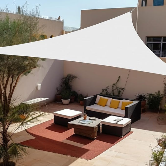 Shade&Beyond Sun Shade Sail Breathable UV Block Outdoor Covering Cloth for Backyard, Pool, 10'X11'X14.9', White (Customized Available)
