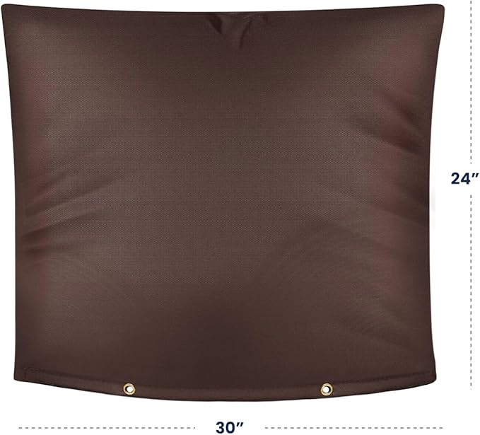 Outdoor Pipe Insulation Cover, Waterproof Backflow Preventer Cover for Winter Freeze Protection, Heavy-Duty 5-Layer Fabric Insulated Wrap for Sprinklers and Valves 30W x 24H inches - Brown
