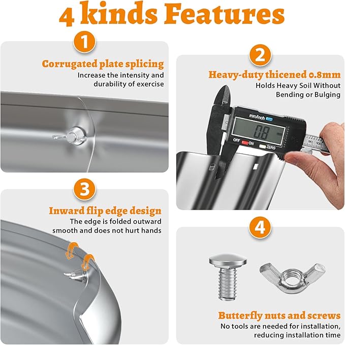 Metal Fire Pit Ring/Bonfire Fire Ring- 48 Inches Diameter, 0.8 MM Thick,1.5 ft High, Durable and Stylish for Outdoor Fire Pits,Patios and Camping (Silver, 4X4X1.5 ft)