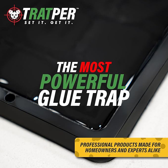 Glue Traps for Mice,Rat,Mouse,Snake,Lizard,Insect. 10 Pack. Extra Strength,Pre-Baited Adhesive.Heavy Duty Plastic Tray.Non-Toxic,Chemical-Free Pest Control for Home. 10Pack