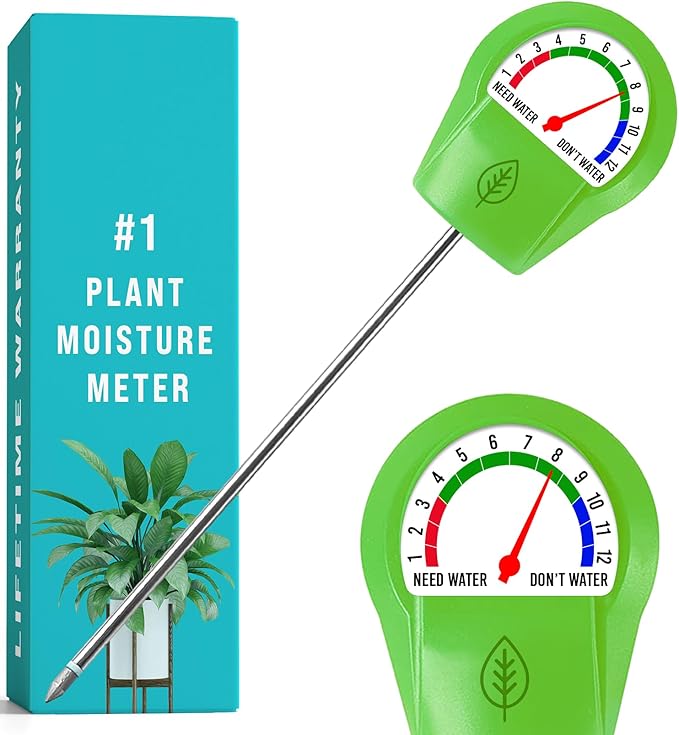 GROWIT Plant Moisture Meter Houseplants - Accurate Plant Water Meter for Indoor Plants Soil Moisture Meter Stocking Stuffers Gift for Mom Dad Adults - No Battery Needed
