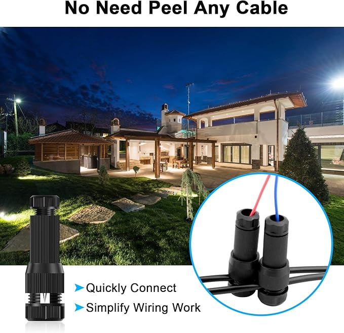 20 Pack Low Voltage Landscape Light Wire Connector Outdoor 14-20 Gauge Cable Connectors for Landscape Path Lights Work with Malibu Paradise Moonrays and More
