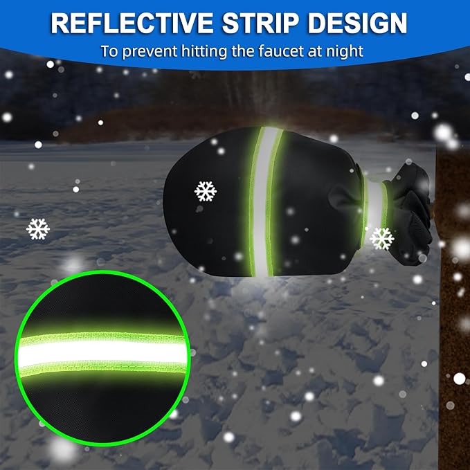 3 Pack Faucet Covers for Winter, 6.89" x 9.05" x 1.97", Hose Bib Insulation Covers, Spigot Cover, Outdoor Faucet Cover Freeze Protection