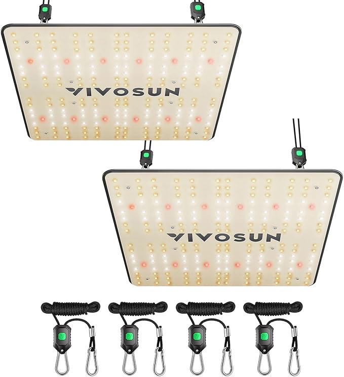 VIVOSUN 2-Pack VS1000 LED Grow Light with Full Spectrum Diodes & Sosen Driver Dimmable Lights Sunlike for Indoor Plants Seedling Veg and Bloom Plant Grow Lamps for 2x4/3x3 Grow Tent