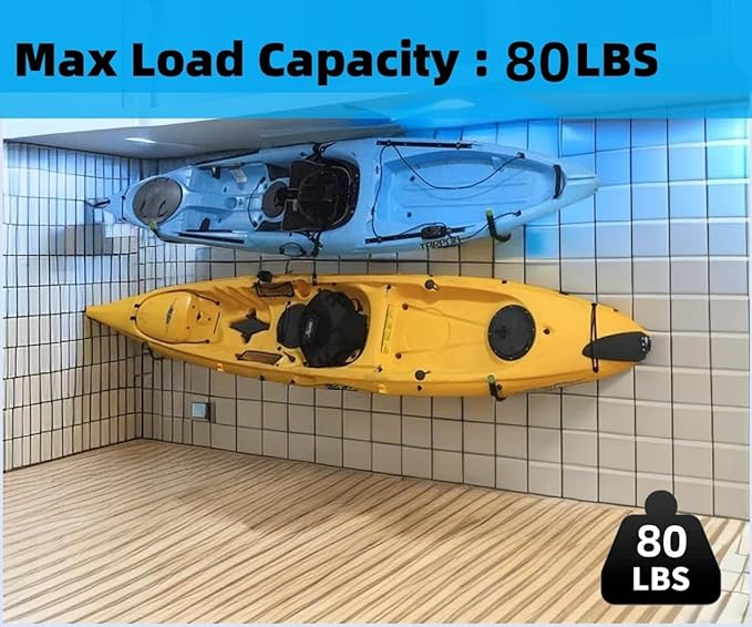 Garage Storage Heavy Duty Hooks, 15Inch Jumbo Arm Kayak Rack, Heavy Duty Wall Hooks for Canoe, Ladder, Bicycle, Folding Chairs, Surfboard, Snowboard, Hose and Tools (6 Pack)