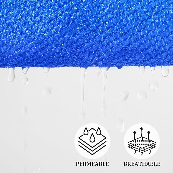 Shade&Beyond Sun Shade Sail Breathable UV Block Outdoor Covering Cloth for Backyard, Pool, 16'X16'X22.6', Blue (Customized Available)