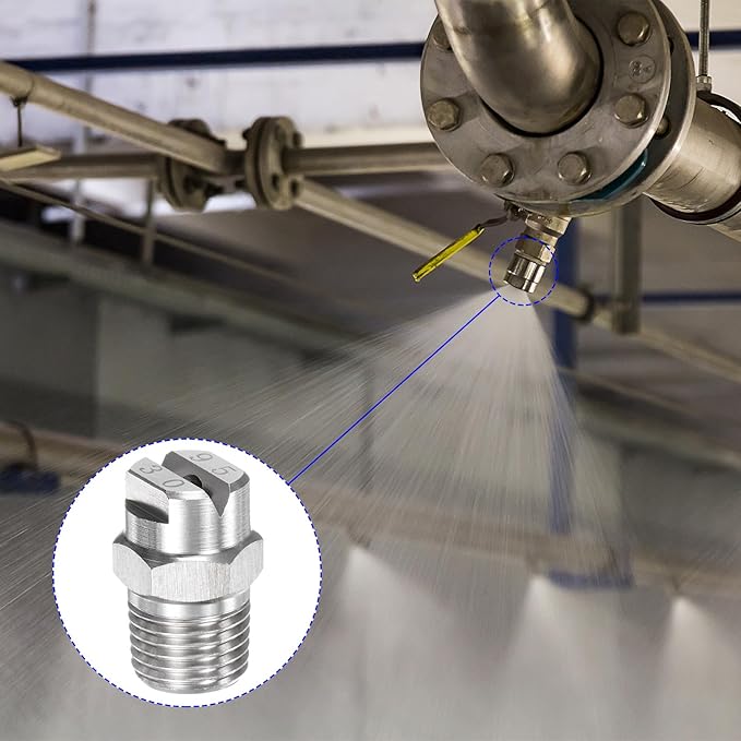 2-Pack Flat Fan Spray Tip, 95 Degree 1/4BSPT Male Stainless Steel Pressure Washer Nozzles Cleaner Nozzle Replacement W Sealing Tape for Water Guns (3.6mm Orifice)