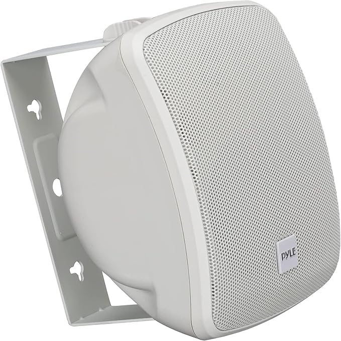 Pyle Outdoor Waterproof Patio Speaker - 3.5" 2-Way Weatherproof Wall/Ceiling Mounted Dual Speaker w/Heavy Duty Grill, w/Transformer Adjuster, Universal Mount, in/Outdoor Use PDWR445TW (White)