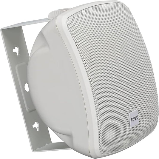 Pyle Outdoor Waterproof Patio Speaker - 3.5" 2-Way Weatherproof Wall/Ceiling Mounted Dual Speaker w/Heavy Duty Grill, w/Transformer Adjuster, Universal Mount, in/Outdoor Use PDWR445TW (White)