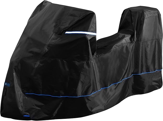 FENRIR 420D 90"INCH Motorcycle Cover Waterproof Outdoor Storage compatible with Adventure MaxiScooter R1300GS R1250GS S1000XR Multistrada Vstrom Versys Tracer9 Tenere700 Africa twin NC750 XMAX Burgman