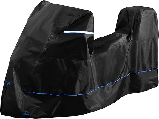FENRIR 420D 90"INCH Motorcycle Cover Waterproof Outdoor Storage compatible with Adventure MaxiScooter R1300GS R1250GS S1000XR Multistrada Vstrom Versys Tracer9 Tenere700 Africa twin NC750 XMAX Burgman