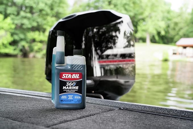 STA-BIL 360 Marine Ethanol Treatment & Fuel Stabilizer - Prevents Rust and Corrosion, Helps Clean Fuel System For Improved In-Season Performance, Treats Up To 320 Gallons, 32oz (22240) , Blue
