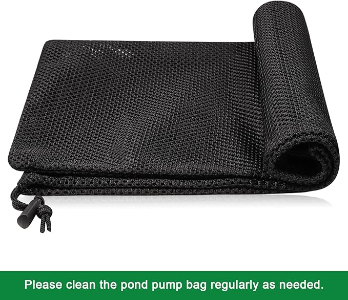 2 Pcs 12.2" x 15.9" Pump Barrier Bag, Pond Pump Filter Bag, Black Media Bag Large Pump Mesh Bag for Outdoor Water Ponds Filters (2Pcs-12.2"x 15.9")