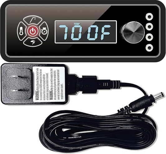 Upgraded Replacement Non-WiFi Controller/Control Board Kit for Masterbuilt Gravity Series 560/800/1050 Digital Charcoal Grill + Smoker with Splash-Proof Power Adapter