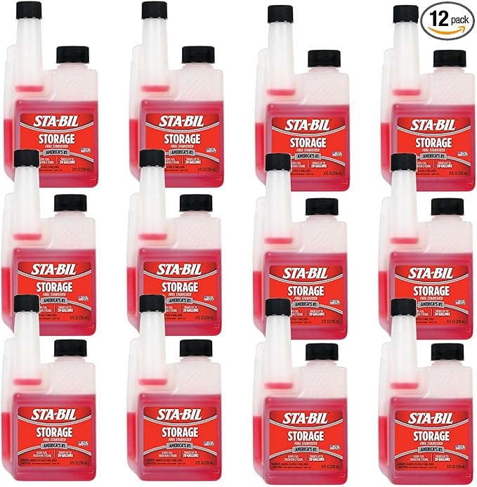 STA-BIL Storage Fuel Stabilizer | Keeps Fuel Fresh for 24 Months, Prevents Corrosion, Gasoline Treatment Additive that Protects System, Gas Stabilizer for Storage, 8 oz (12 Pack)