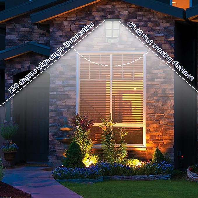 Solar Lights Outdoor Dusk to Dawn Motion Senser Street Lights Ip67 Waterproof Flood Lights 10000LM for Outside Yard Garage Wall 4Pack