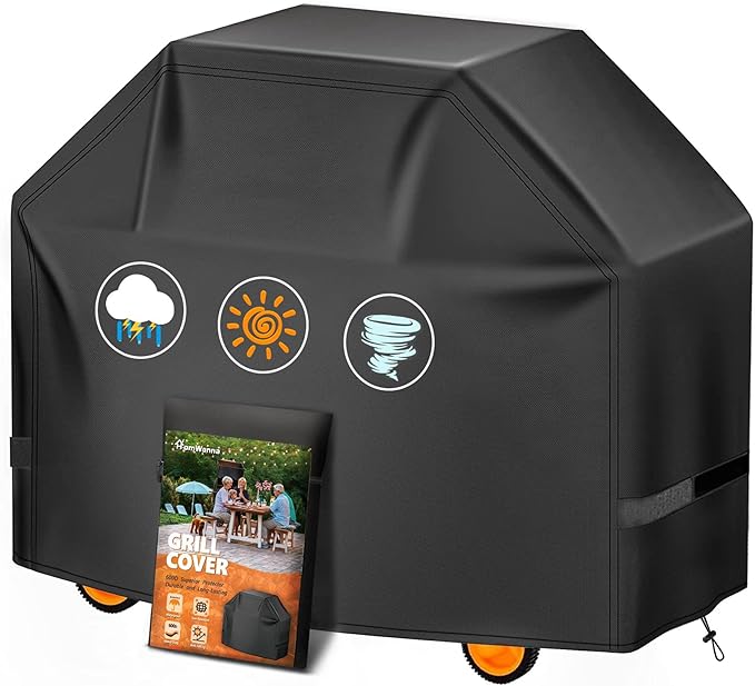 Grill Cover 58 Inch - Superior BBQ Cover for Weber Genesis 300 Series Grill - 600D Outdoor Grill Cover for Dyna-glo, Char-Broil, Nexgrill, Monument, Weber Genesis E330 and Genesiss II E310