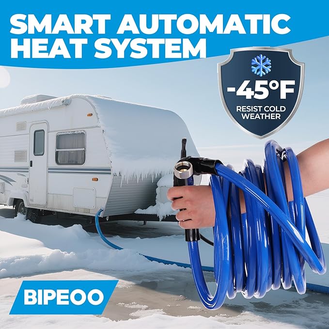 15FT Heated Water Hose for Rv,Heated Drinking Water Hose Antifreeze to -45°F,Great Rv Accessories for Campers,Livestock,Agriculture,Lead and BPA Free