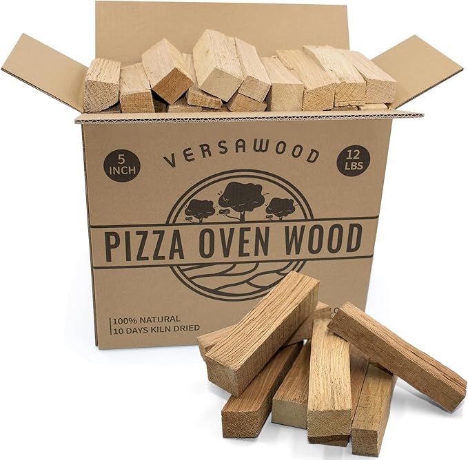 Kiln-Dried Oak Wood for Pizza Ovens, 5-Inch Barkless Logs, Ideal for Ooni, Gozney, Solo Stove, and Other Wood-Fired Pizza Ovens, Grills, and Smokers - Approx. 12 lbs