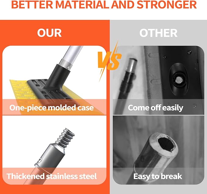 Never-Scratch SnowBuster | 12-Foot Snow Roof Rake | EVA Soft Foam Pad Snow Removal Tool | Adjustable Shovel Scratch Free | S-Shaped Push/Pull Design for House Roof, Solar Panels, Car Snow, and Leaves